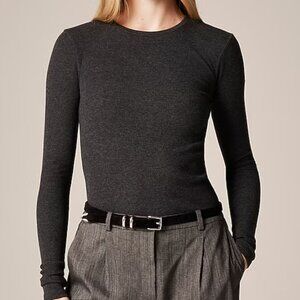 NEW J. Crew Perfect rib long-sleeve T-shirt Color: Hthr Charcoal